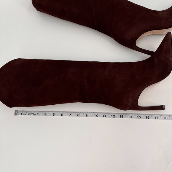 Schutz Maryana Sculpt Knee High Boots Sz 8.5B Dark Chocolate Pointed Toe Leather - Picture 16 of 16